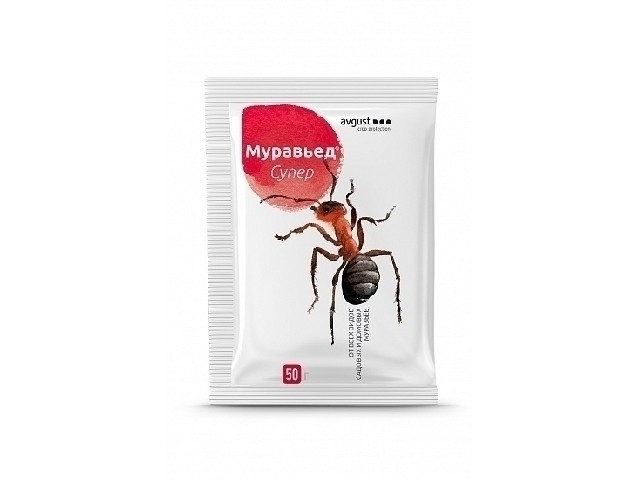 Муравьед Супер от садовых и домовых муравьев. (пакет 50 гр.)  Август